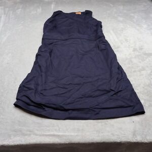 Tory Burch Sleeveless Dress Women 6 Blue Textured Sheath Classic Zip Back Formal